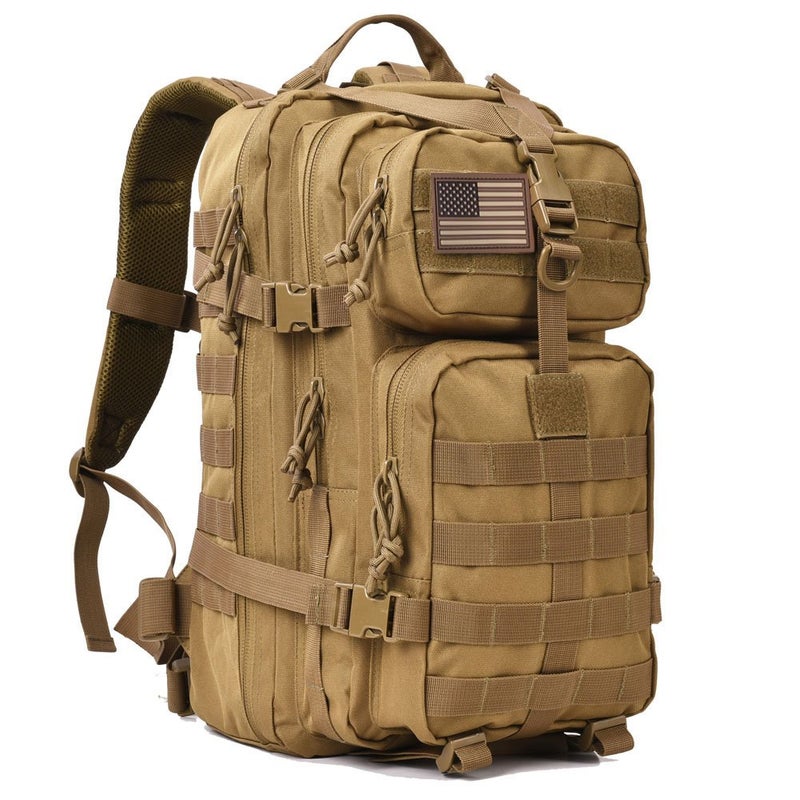 REEBOW GEAR Military Tactical Backpack 3 Day Assault Pack Army Molle Bag Backpacks Rucksack 35L Tan - Image 1